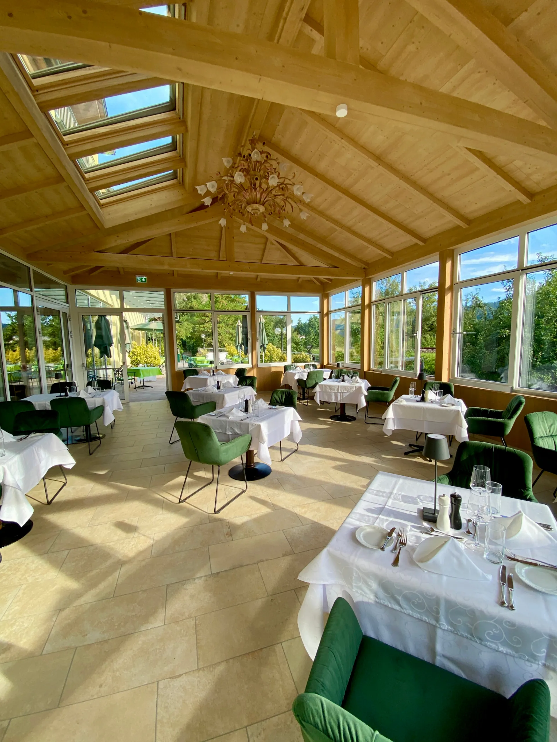 Conservatory at Himmelsstiege restaurant during Advent